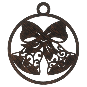 DĄB WENGE BOMBKA DZWONEK NA CHOINKĘ OZDOBY ŚWIĄTECZNE BOŻE NARODZENIE DECOR