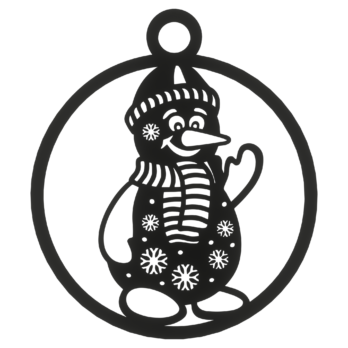 CZARNA BOMBKA BAŁWANEK NA CHOINKĘ OZDOBY ŚWIĄTECZNE BOŻE NARODZENIE DECOR