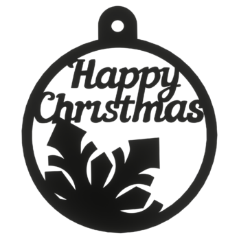 CZARNA BOMBKA HAPPY NA CHOINKĘ OZDOBY ŚWIĄTECZNE BOŻE NARODZENIE DECOR