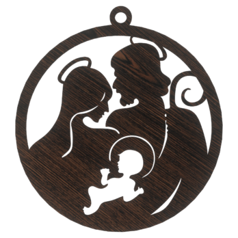 DĄB WENGE BOMBKA RODZINA JEZUSEK NA CHOINKĘ OZDOBY ŚWIĄTECZNE BOŻE NARODZENIE DECOR