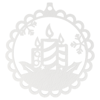 BIAŁA BOMBKA KORONKOWA Z 3 ŚWIECZKAMI NA CHOINKĘ OZDOBY ŚWIĄTECZNE BOŻE NARODZENIE DECOR