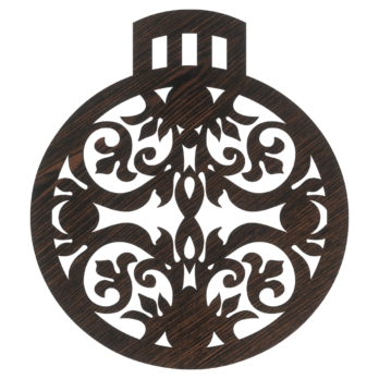 DĄB WENGE BOMBKA AŻUROWA NA CHOINKĘ OZDOBY ŚWIĄTECZNE BOŻE NARODZENIE DECOR