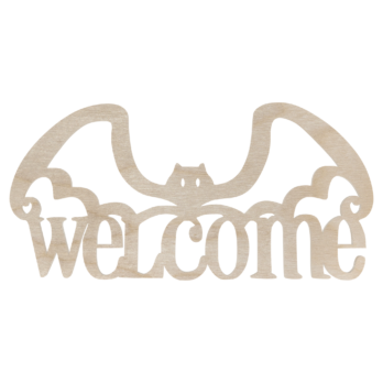 DREWNIANA ZAWIESZKA NA DRZWI WELCOME NIETOPERZ HALLOWEEN ZAWIESZKA NA ŚCIANĘ DRZWI OKNO