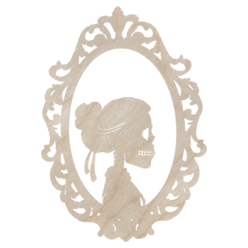 DREWNIANY OBRAZ KOŚCIOTRUP KOBIETA  HALLOWEEN CZASZKA ZAWIESZKA NA ŚCIANĘ DRZWI OKNO