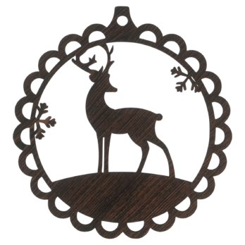 DĄB WENGE BOMBKA JELEŃ NA CHOINKĘ OZDOBY ŚWIĄTECZNE BOŻE NARODZENIE DECOR