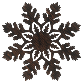 DĄB WENGE BOMBKA ŚNIEŻYNKA NA CHOINKĘ OZDOBY ŚWIĄTECZNE BOŻE NARODZENIE DECOR