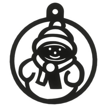 CZARNA BOMBKA BAŁWANEK NA CHOINKĘ OZDOBY ŚWIĄTECZNE BOŻE NARODZENIE DECOR