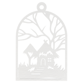 BIAŁA BOMBKA DOMEK NA CHOINKĘ OZDOBY ŚWIĄTECZNE BOŻE NARODZENIE DECOR