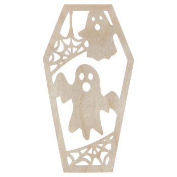 DREWNIANA TRUMNA DUCH DUSZEK HALLOWEEN ZAWIESZKA NA ŚCIANĘ DRZWI OKNO