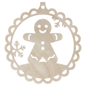 DREWNIANA BOMBKA KORONKOWA Z CIASTKIEM NA CHOINKĘ OZDOBY ŚWIĄTECZNE BOŻE NARODZENIE DECOR