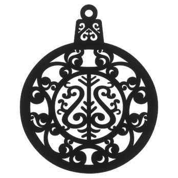 CZARNA BOMBKA AŻUROWA NA CHOINKĘ OZDOBY ŚWIĄTECZNE BOŻE NARODZENIE DECOR