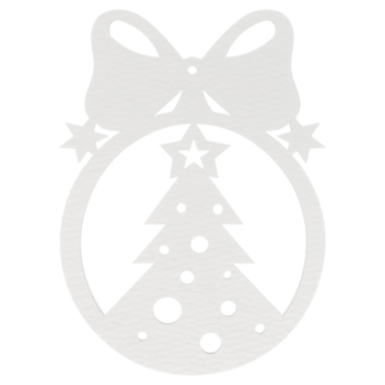 BIAŁA BOMBKA KOKARDKA CHOINKA NA CHOINKĘ OZDOBY ŚWIĄTECZNE DECOR