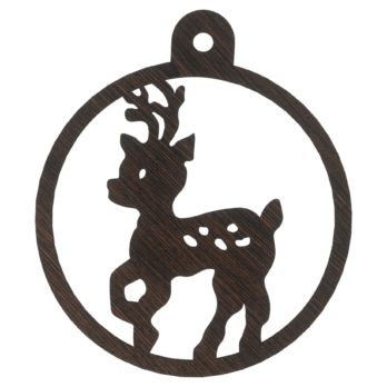 DĄB WENGE BOMBKA RENIFER NA CHOINKĘ OZDOBY ŚWIĄTECZNE BOŻE NARODZENIE DECOR