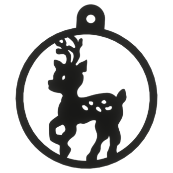 CZARNA BOMBKA RENIFER NA CHOINKĘ OZDOBY ŚWIĄTECZNE BOŻE NARODZENIE DECOR