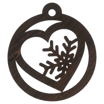 DĄB WENGE BOMBKA ŚNIEŻYNKA SERCE NA CHOINKĘ OZDOBY ŚWIĄTECZNE BOŻE NARODZENIE DECOR