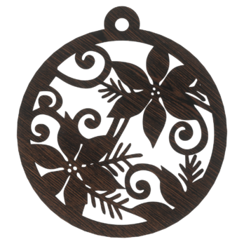 DĄB WENGE BOMBKA GWIAZDKA BETLEJEMSKA NA CHOINKĘ OZDOBY ŚWIĄTECZNE BOŻE NARODZENIE DECOR