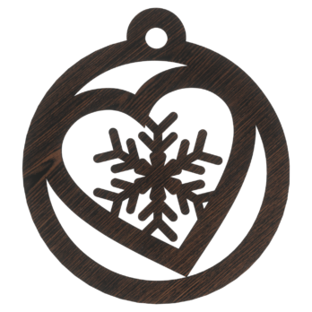 DĄB WENGE BOMBKA ŚNIEŻYNKA SERCE NA CHOINKĘ OZDOBY ŚWIĄTECZNE BOŻE NARODZENIE DECOR