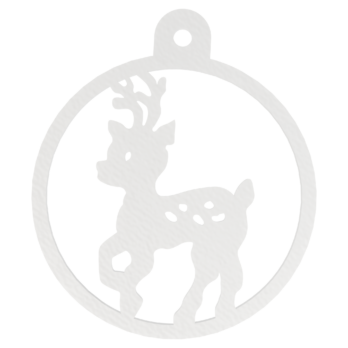 BIAŁA BOMBKA RENIFER NA CHOINKĘ OZDOBY ŚWIĄTECZNE BOŻE NARODZENIE DECOR