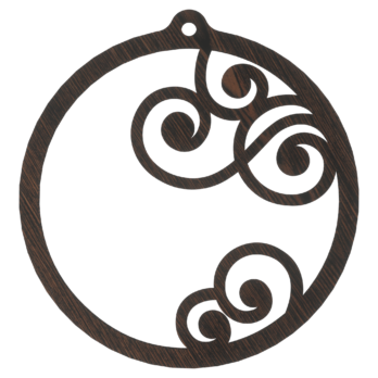 DĄB WENGE BOMBKA AŻUROWA NA CHOINKĘ OZDOBY ŚWIĄTECZNE BOŻE NARODZENIE DECOR