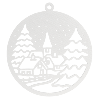 BIAŁA BOMBKA CHOINKI DOMEK NA CHOINKĘ OZDOBY ŚWIĄTECZNE BOŻE NARODZENIE DECOR