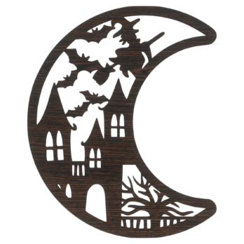 DĄB WENGE KSIĘŻYC MIASTO WIEDŹMA NIETOPERZ ZAWIESZKA NA ŚCIANĘ DRZWI OKNO