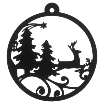 CZARNA BOMBKA RENIFER CHOINKA NA CHOINKĘ OZDOBY ŚWIĄTECZNE DECOR