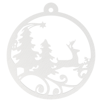 BIAŁA BOMBKA RENIFER CHOINKA NA CHOINKĘ OZDOBY ŚWIĄTECZNE DECOR