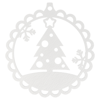 BIAŁA BOMBKA KORONKOWA Z CHOINKĄ NA CHOINKĘ OZDOBY ŚWIĄTECZNE BOŻE NARODZENIE DECOR