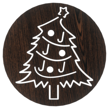 DĄB WENGE PODKŁADKA POD KUBEK CHOINKA BOMBKI OZDOBY ŚWIĄTECZNE BOŻE NARODZENIE DECOR