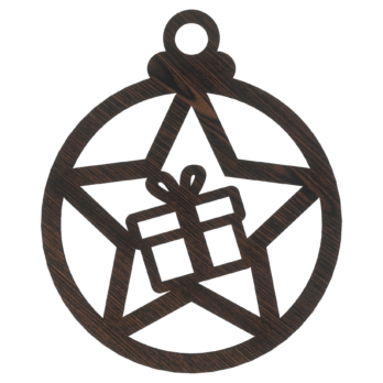 DĄB WENGE BOMBKA GWIAZDKA PREZENT NA CHOINKĘ OZDOBY ŚWIĄTECZNE BOŻE NARODZNIE DECOR