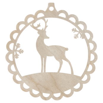 DREWNIANA BOMBKA JELEŃ NA CHOINKĘ OZDOBY ŚWIĄTECZNE BOŻE NARODZENIE DECOR