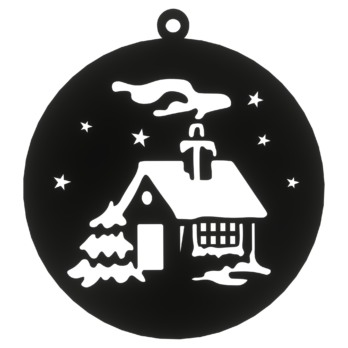 CZARNA BOMBKA DOMEK NA CHOINKĘ OZDOBY ŚWIĄTECZNE BOŻE NARODZENIE DECOR