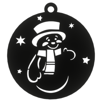 CZARNA BOMBKA BAŁWANEK NA CHOINKĘ OZDOBY ŚWIĄTECZNE BOŻE NARODZENIE DECOR