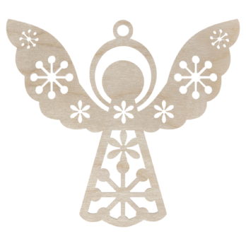 DREWNIANA BOMBKA ANIOŁEK W ŚNIEŻYNKI NA CHOINKĘ OZDOBY ŚWIĄTECZNE BOŻE NARODZENIE DECOR