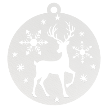 BIAŁA BOMBKA RENIFER NA CHOINKĘ OZDOBY ŚWIĄTECZNE BOŻE NARODZENIE DECOR