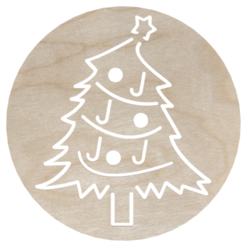 DREWNIANA PODKŁADKA POD KUBEK CHOINKA BOMBKI OZDOBY ŚWIĄTECZNE BOŻE NARODZENIE DECOR