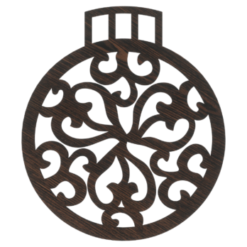 DĄB WENGE BOMBKA AŻUROWA SERCE NA CHOINKĘ OZDOBY ŚWIĄTECZNE BOŻE NARODZENIE DECOR