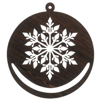 DĄB WENGE BOMBKA ŚNIEŻYNKA NA CHOINKĘ OZDOBY ŚWIĄTECZNE BOŻE NARODZENIE DECOR