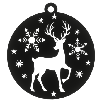 CZARNA BOMBKA RENIFER NA CHOINKĘ OZDOBY ŚWIĄTECZNE BOŻE NARODZENIE DECOR