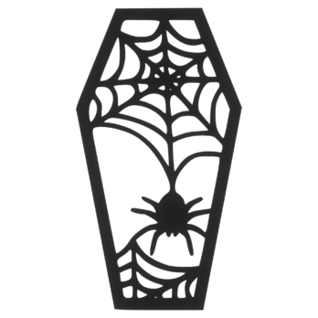 CZARNA TRUMNA PAJĄK PAJĄCZEK HALLOWEEN ZAWIESZKA NA ŚCIANĘ DRZWI OKNO