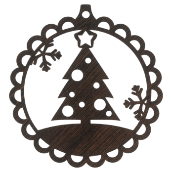 DĄB WENGE BOMBKA KORONKOWA Z CHOINKĄ NA CHOINKĘ OZDOBY ŚWIĄTECZNE BOŻE NARODZENIE DECOR