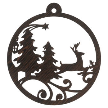 DĄB WENGE BOMBKA RENIFER CHOINKA NA CHOINKĘ OZDOBY ŚWIĄTECZNE DECOR