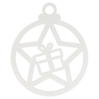 BIAŁA BOMBKA GWIAZDKA PREZENT NA CHOINKĘ OZDOBY ŚWIĄTECZNE BOŻE NARODZNIE DECOR