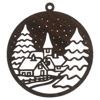 DĄB WENGE BOMBKA CHOINKI DOMEK NA CHOINKĘ OZDOBY ŚWIĄTECZNE BOŻE NARODZENIE DECOR