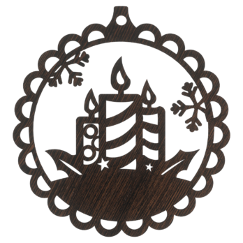 DĄB WENGE BOMBKA KORONKOWA Z 3 ŚWIECZKAMI NA CHOINKĘ OZDOBY ŚWIĄTECZNE BOŻE NARODZENIE DECOR