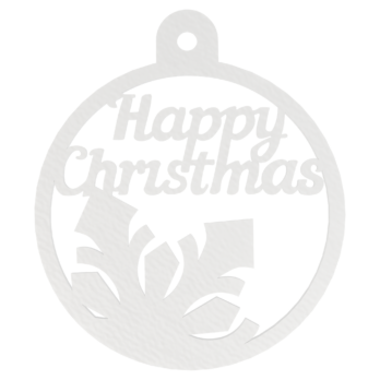 BIAŁA BOMBKA HAPPY NA CHOINKĘ OZDOBY ŚWIĄTECZNE BOŻE NARODZENIE DECOR