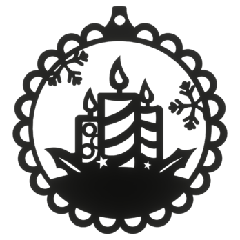 CZARNA BOMBKA KORONKOWA Z 3 ŚWIECZKAMI NA CHOINKĘ OZDOBY ŚWIĄTECZNE BOŻE NARODZENIE DECOR