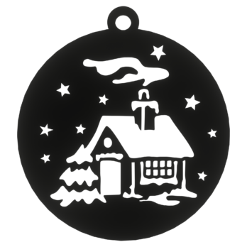 CZARNA BOMBKA DOMEK NA CHOINKĘ OZDOBY ŚWIĄTECZNE BOŻE NARODZENIE DECOR