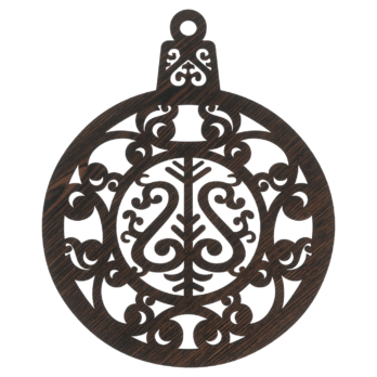 DĄB WENGE BOMBKA AŻUROWA NA CHOINKĘ OZDOBY ŚWIĄTECZNE BOŻE NARODZENIE DECOR