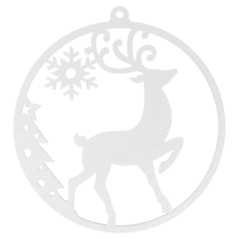 BIAŁA BOMBKA RENIFER CHOINKA NA CHOINKĘ OZDOBY ŚWIĄTECZNE BOŻE NARODZENIE DECOR